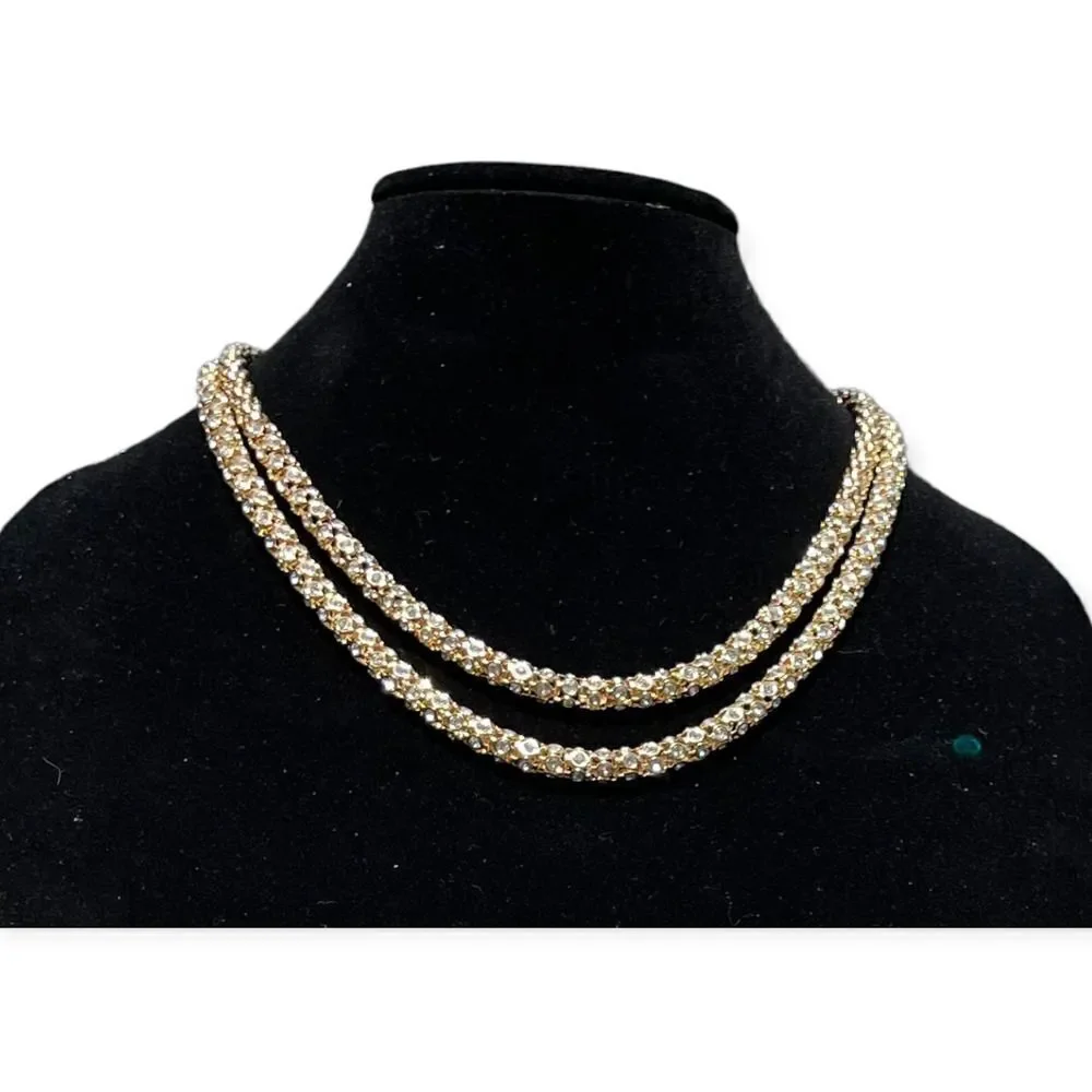 Gold Mesh Bling Formal Hobo Glitz Bag Earring Necklace Bracelet Set